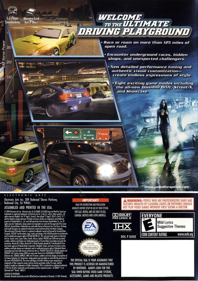 gamecube nfs underground 2 rom