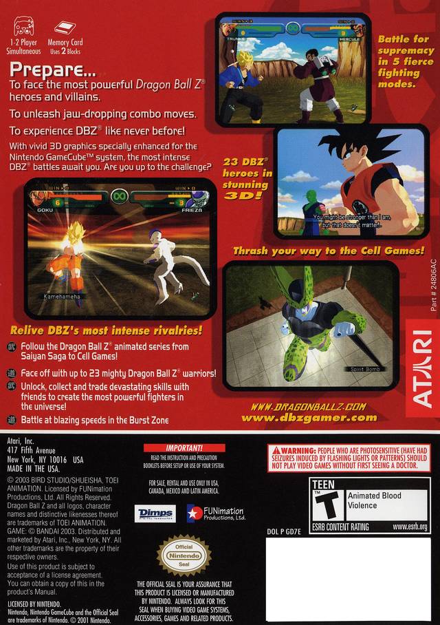 Dragon Ball Z Budokai (E) ROM Download - Nintendo GameCube(GameCube)