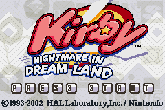 Kirby - Nightmare in Dream Land (USA) for gba screenshot