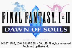 Final Fantasy I & II - Dawn of Souls for gba screenshot