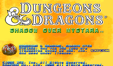 Dungeons&Dragons: Shadow over Mystara for mame screenshot