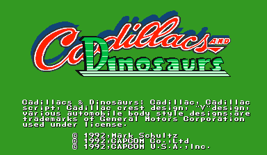 Cadillacs and Dinosaurs (World 930201) for mame screenshot