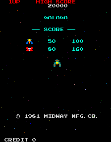 Galaga (Namco rev. B) for mame screenshot