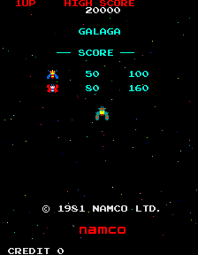 Galaga for mame screenshot