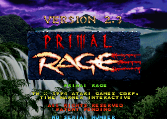 Primal Rage (version 2.3) for mame screenshot