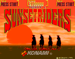 Sunset Riders (4 Players ver EAC) for mame screenshot