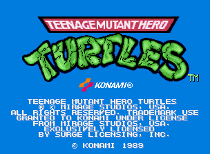 Teenage Mutant Hero Turtles for mame screenshot
