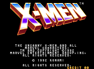 X-Men for mame screenshot