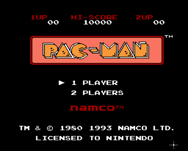Pac-Man for nes screenshot